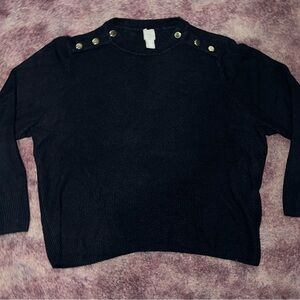 H & M - Women's Navy Sweater with Button Accents